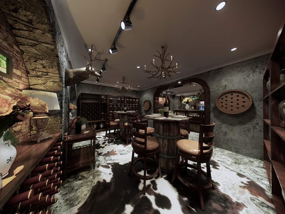 Thiết kế nội thất phòng rượu anh Lâm hải phòng